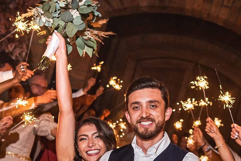 Novios en la recepción