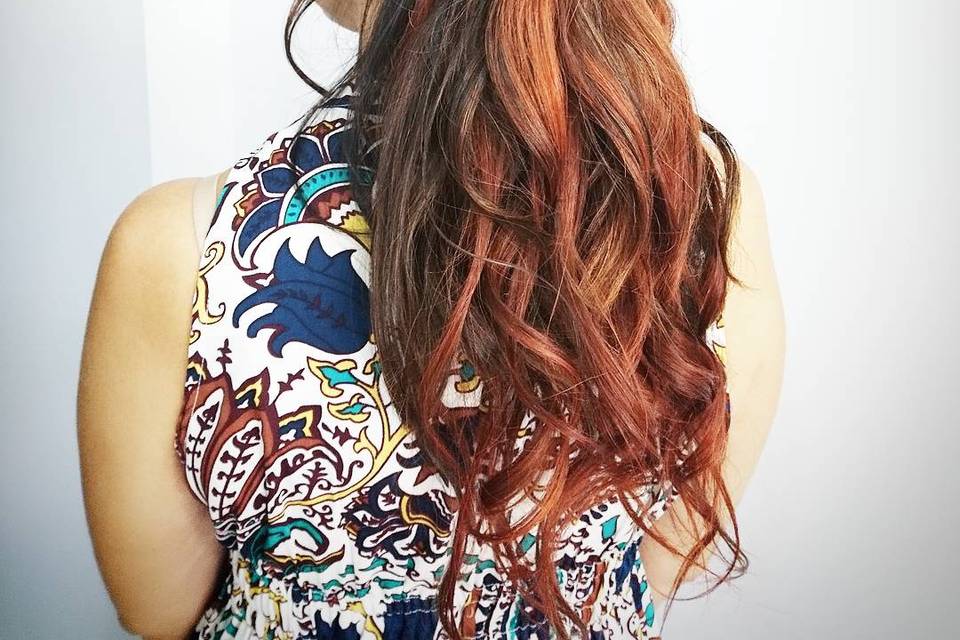 Semirecogido con extensiones