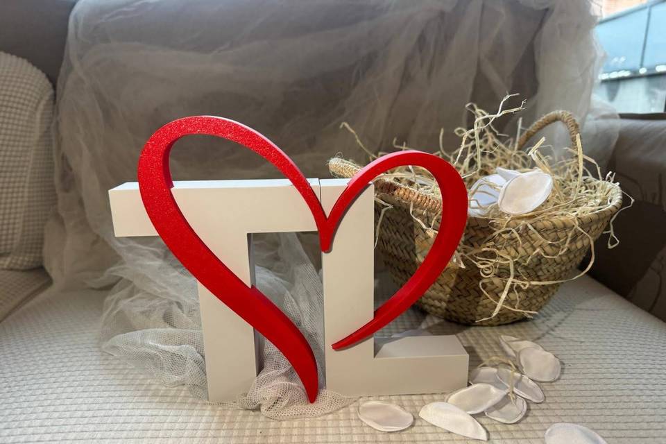 Letras iniciales novios