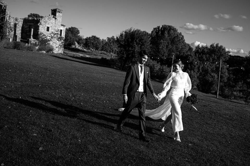 Vestido organza y tul rizado