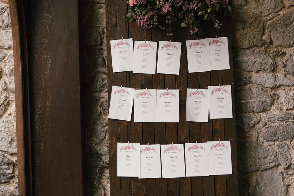 Seating plan rustic