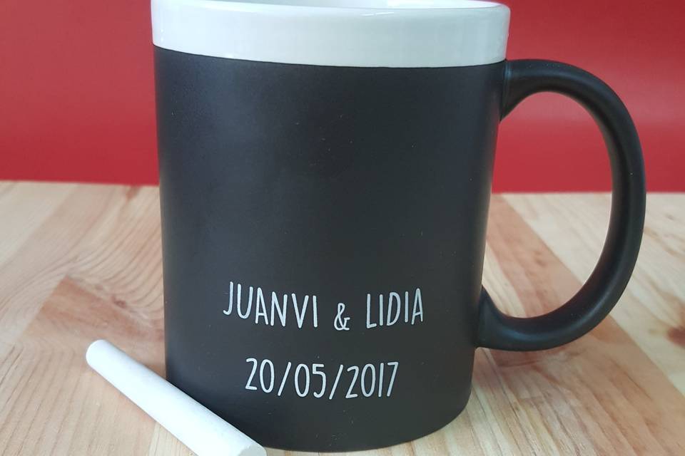 Taza de pizarra personalizada