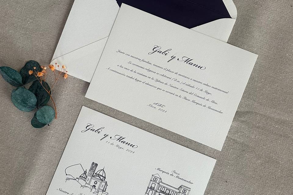 Invitación de boda G&M