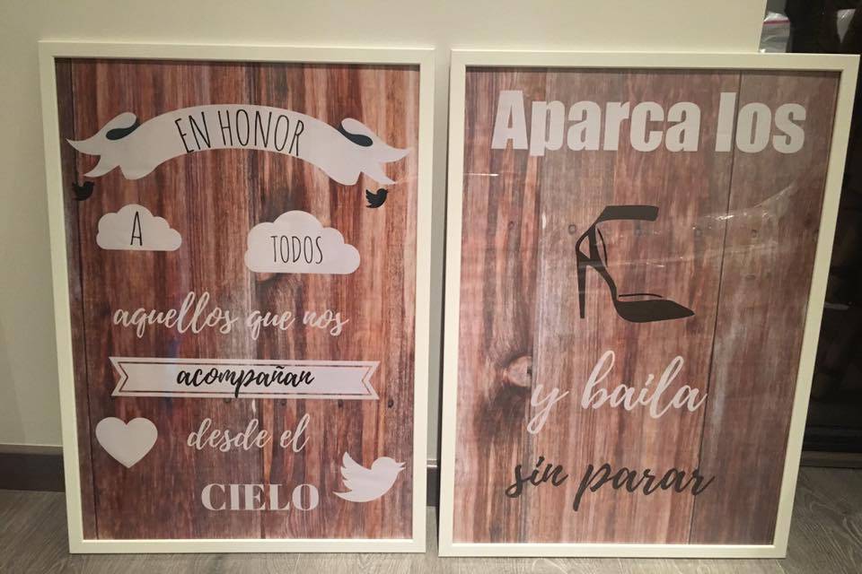 Carteles boda decoración