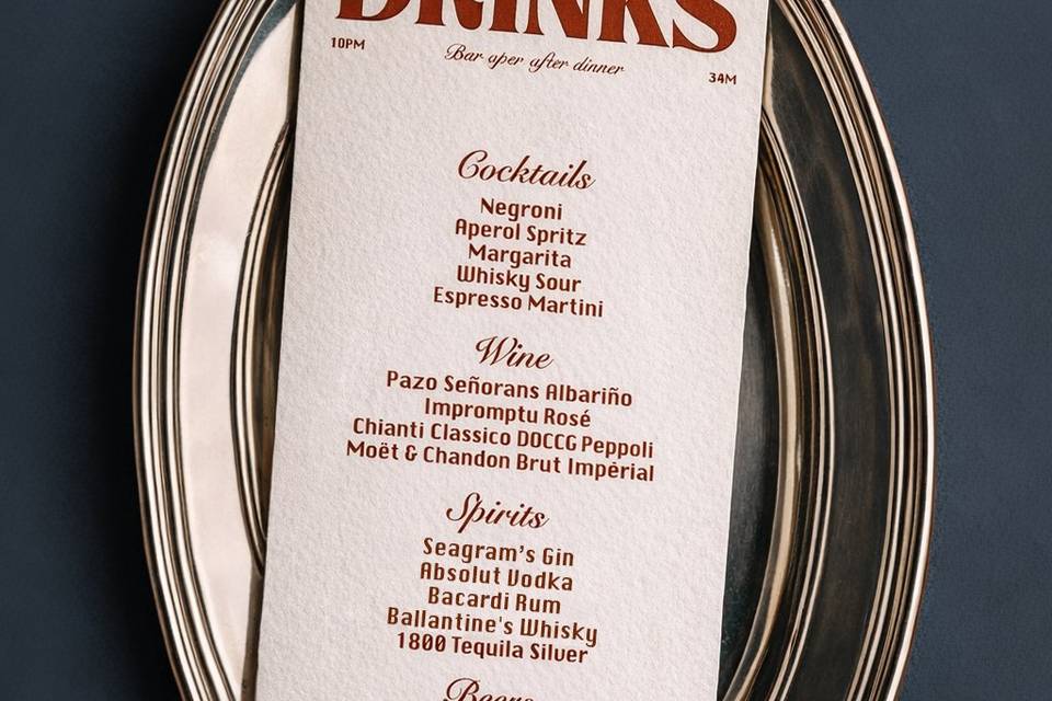 Carta de bebidas ©ELI TWO