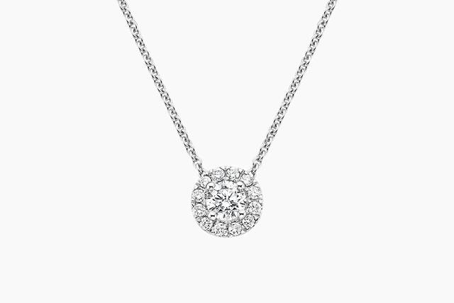 Colgante con diamante de laboratorio certificado IGI en oro blanco 18k