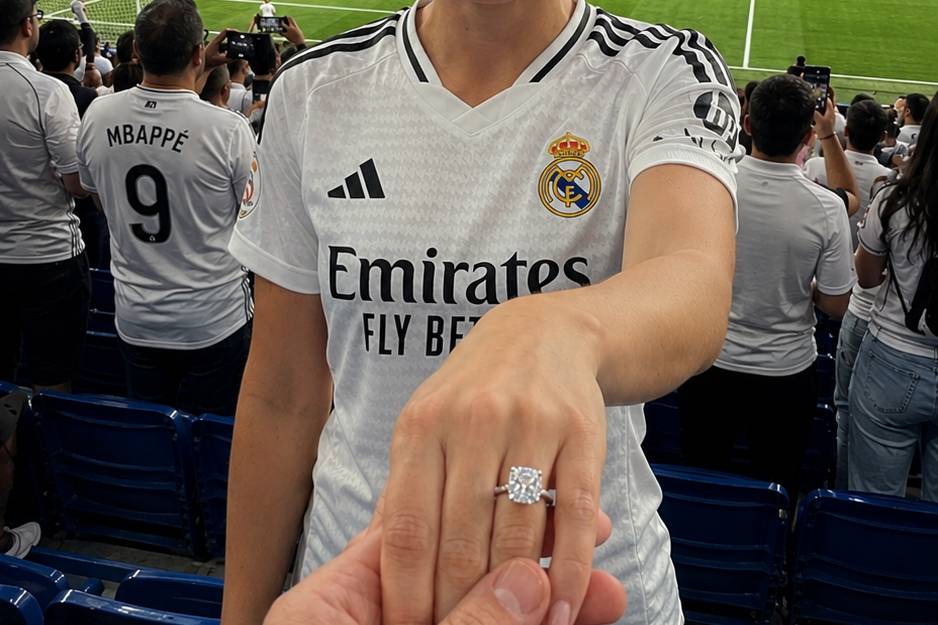 Pedida en el bernabeu