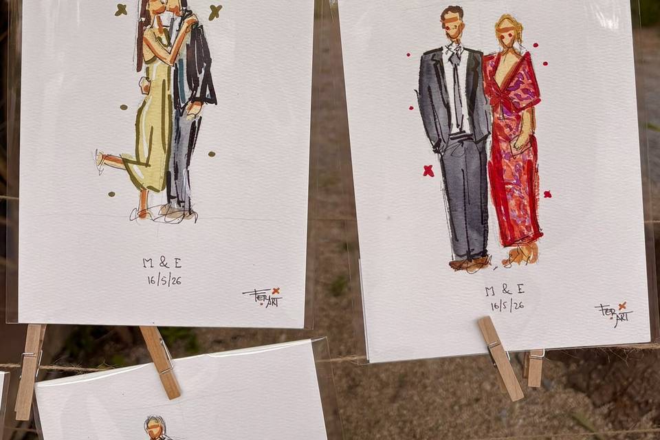 Retratos de boda en vivo