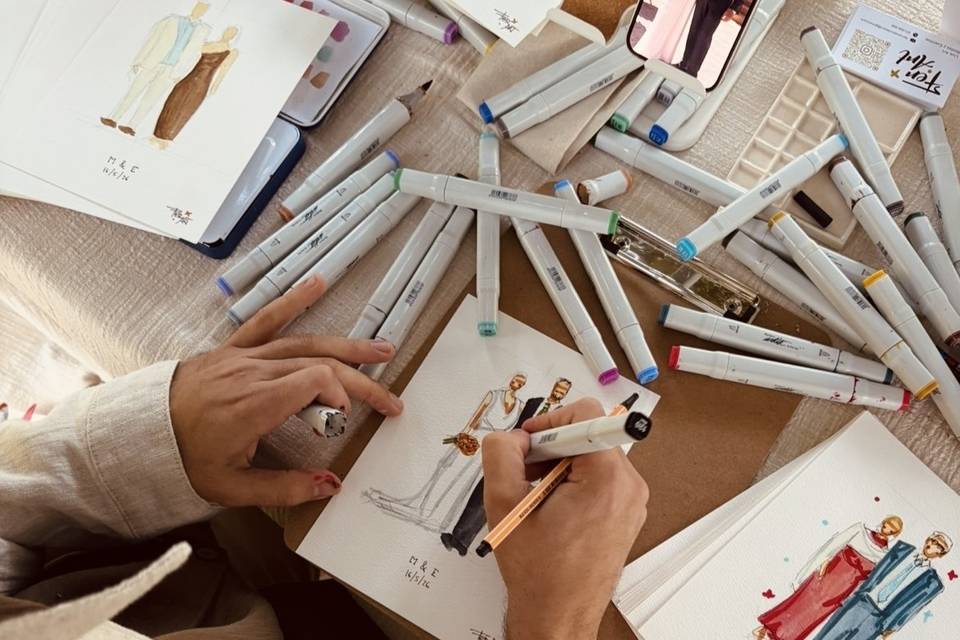 Pintando a los novios