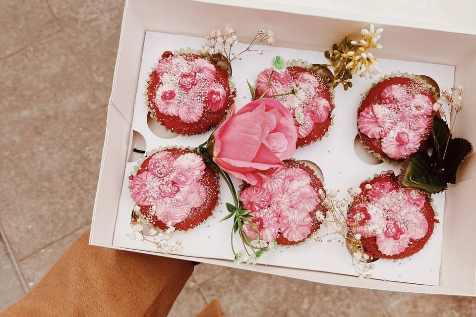 Cupcake caja pink
