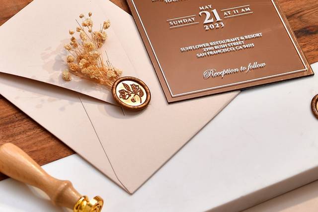 Invitación espejo bronce