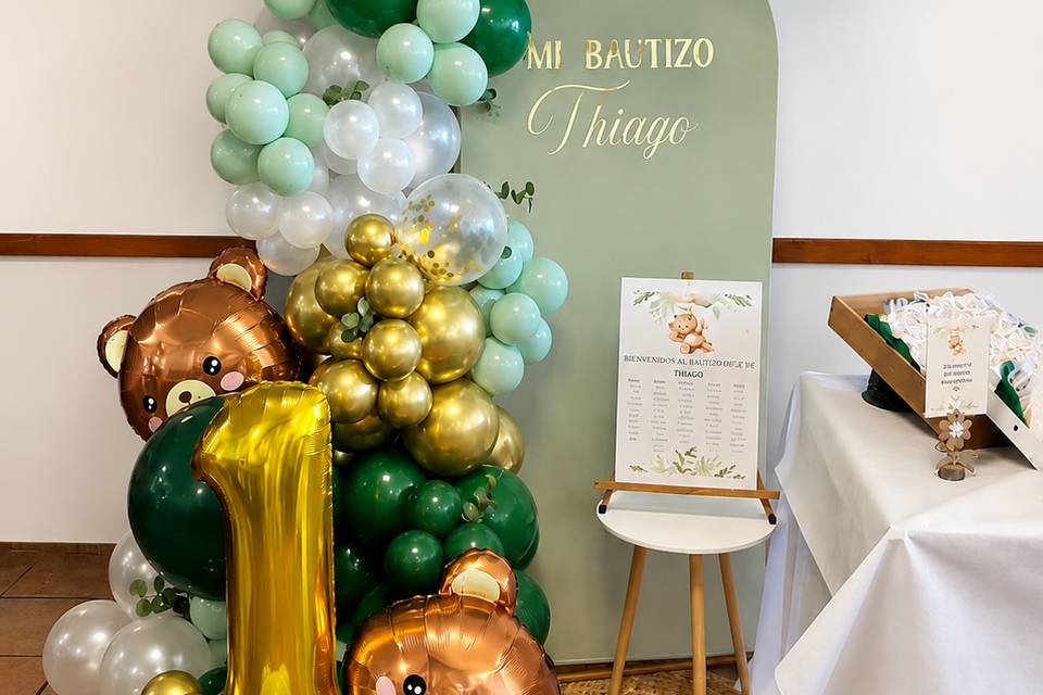 Arco de globos para bautizo