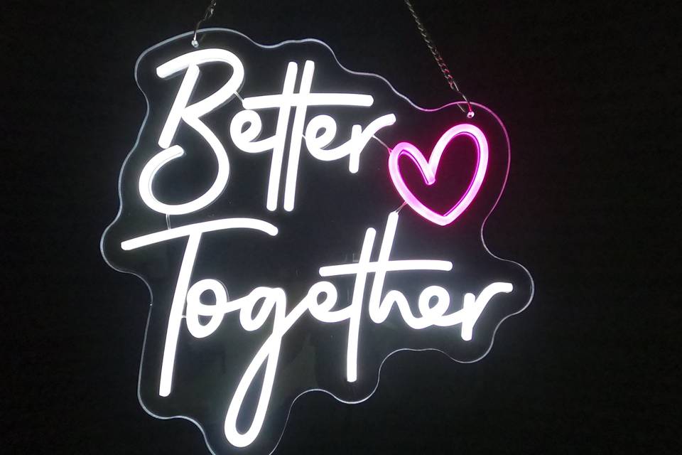 Neón letrero: better together