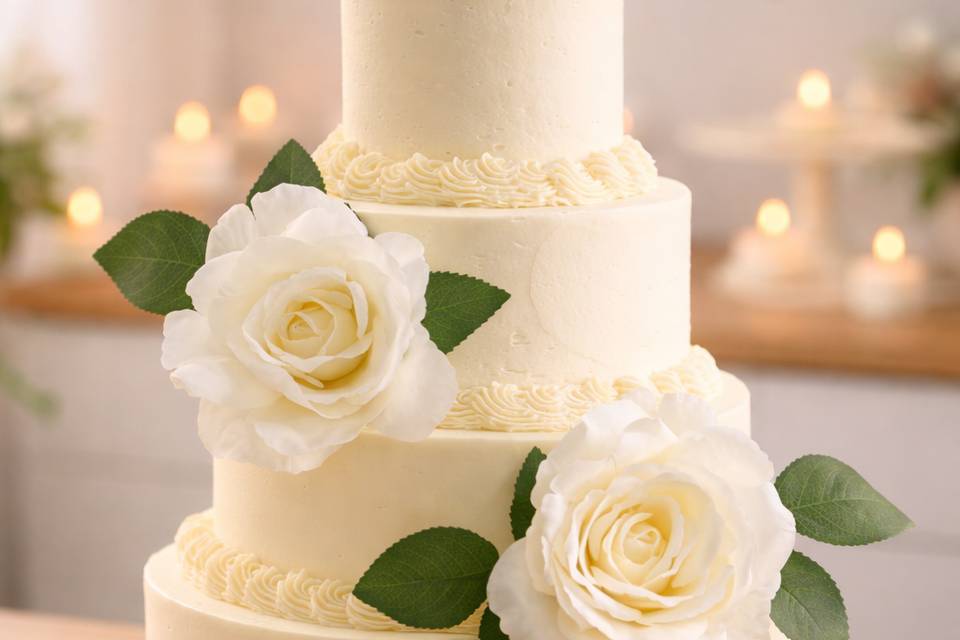 Tarta bodas con flores