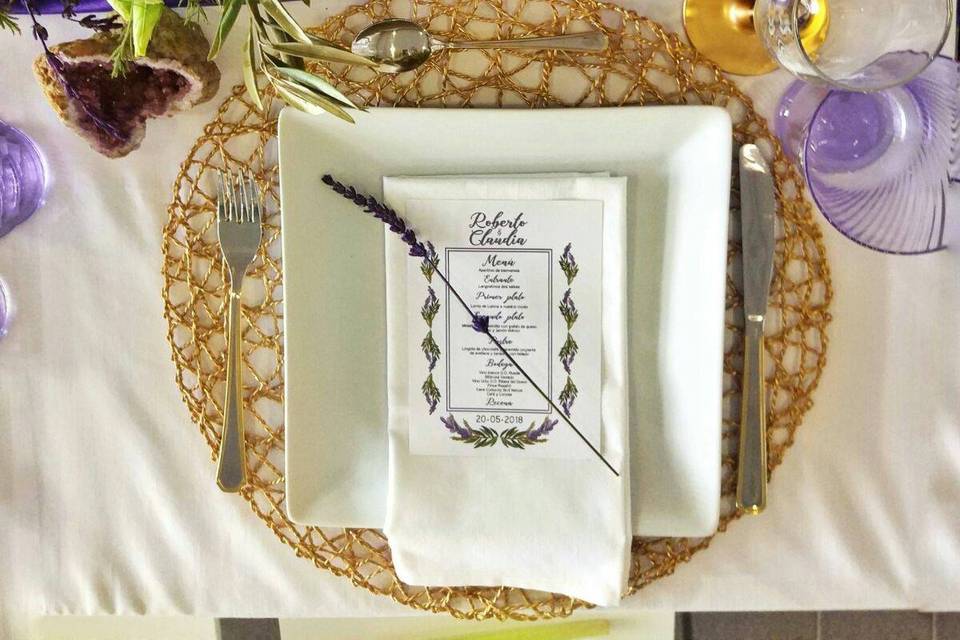 Decoración de mesa de boda