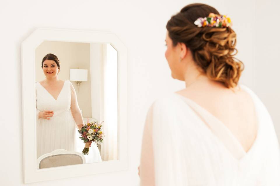 Fotografiando a la novia antes