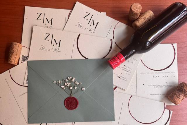 Invitaciones boda bodega vino