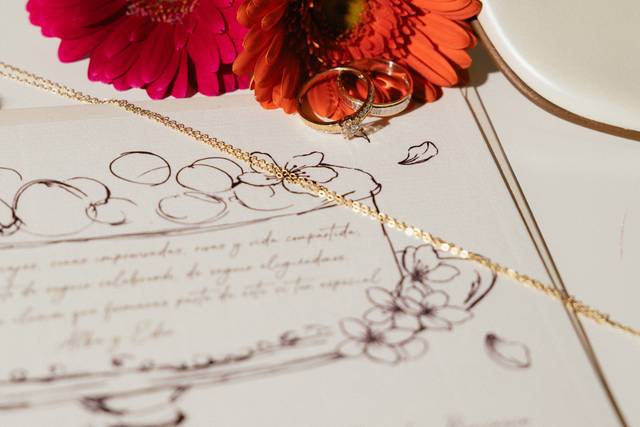 Invitación moderna floral