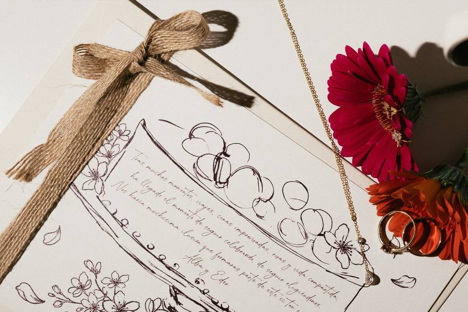 Invitación moderna floral