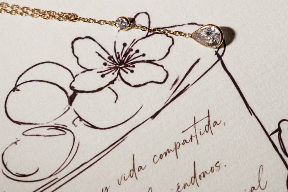 Invitación moderna floral