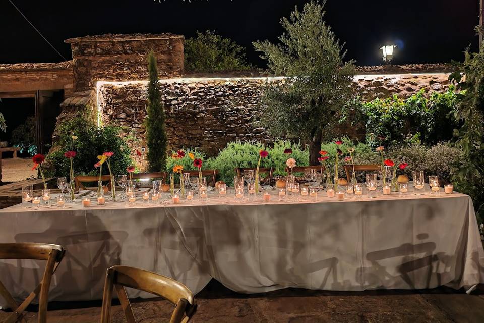 Mesa nupcial noche