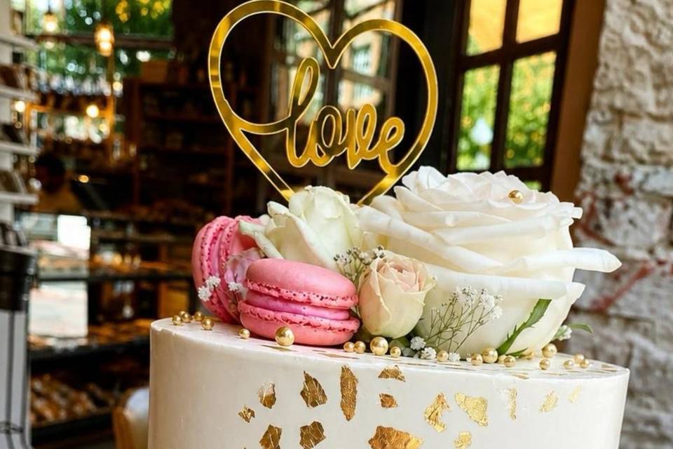 Tarta de boda con flores L