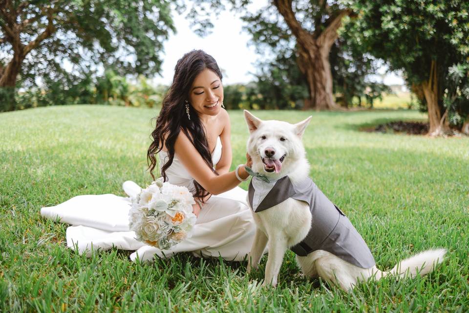 Novia con su mascota