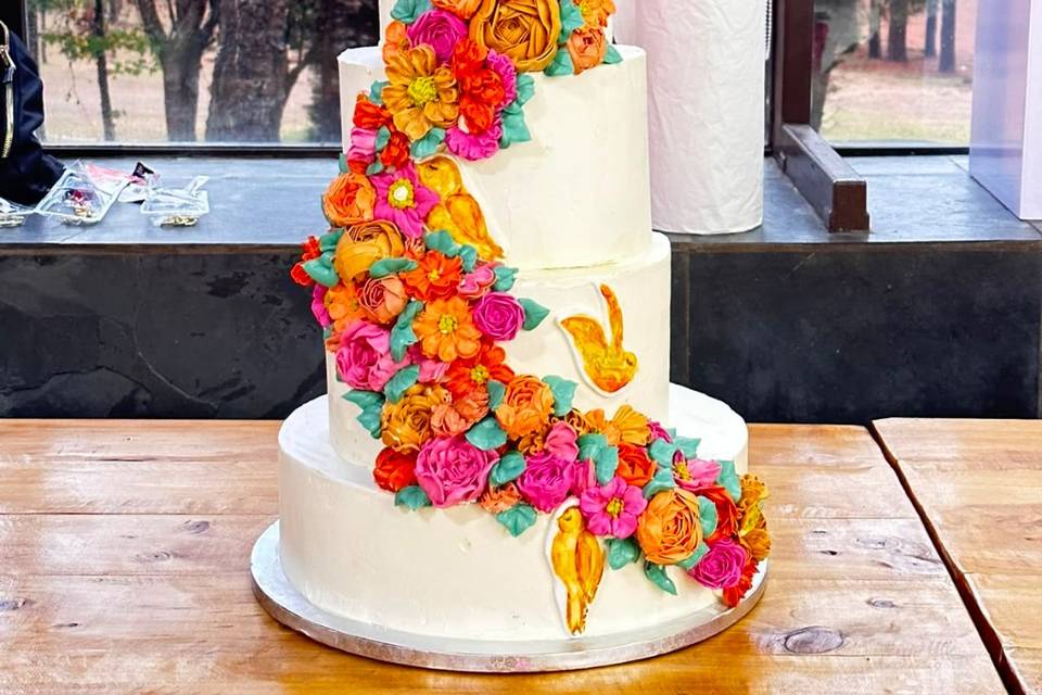 Tarta Flores en Trenza