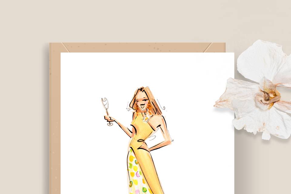 Elegante sketch cuerpo entero