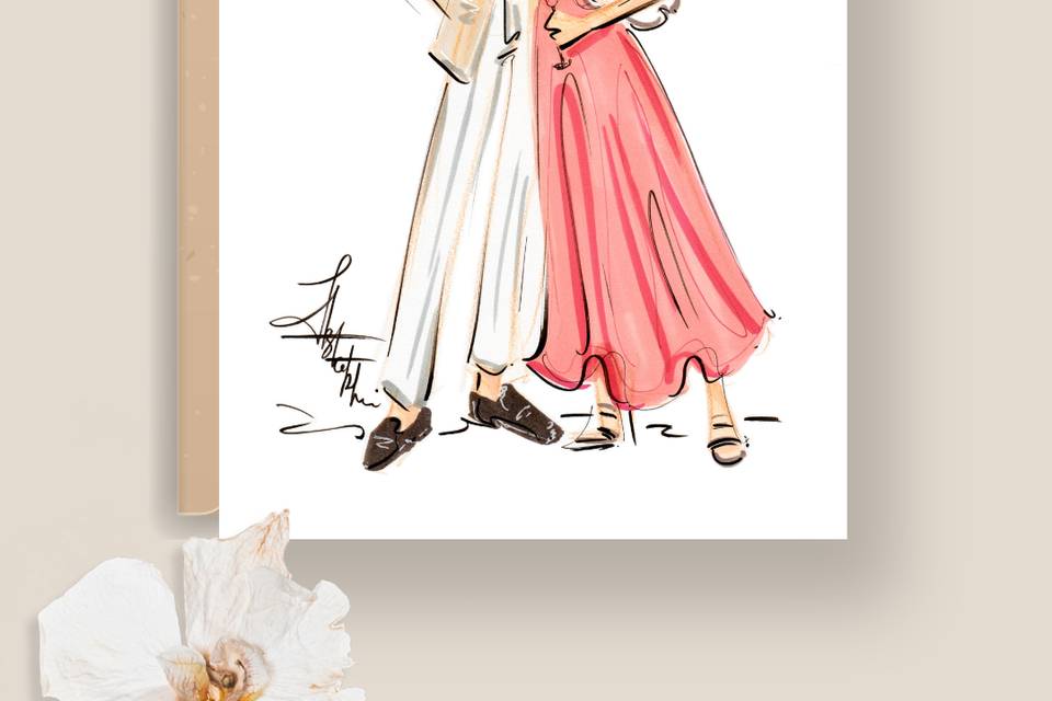 Elegante sketch cuerpo entero