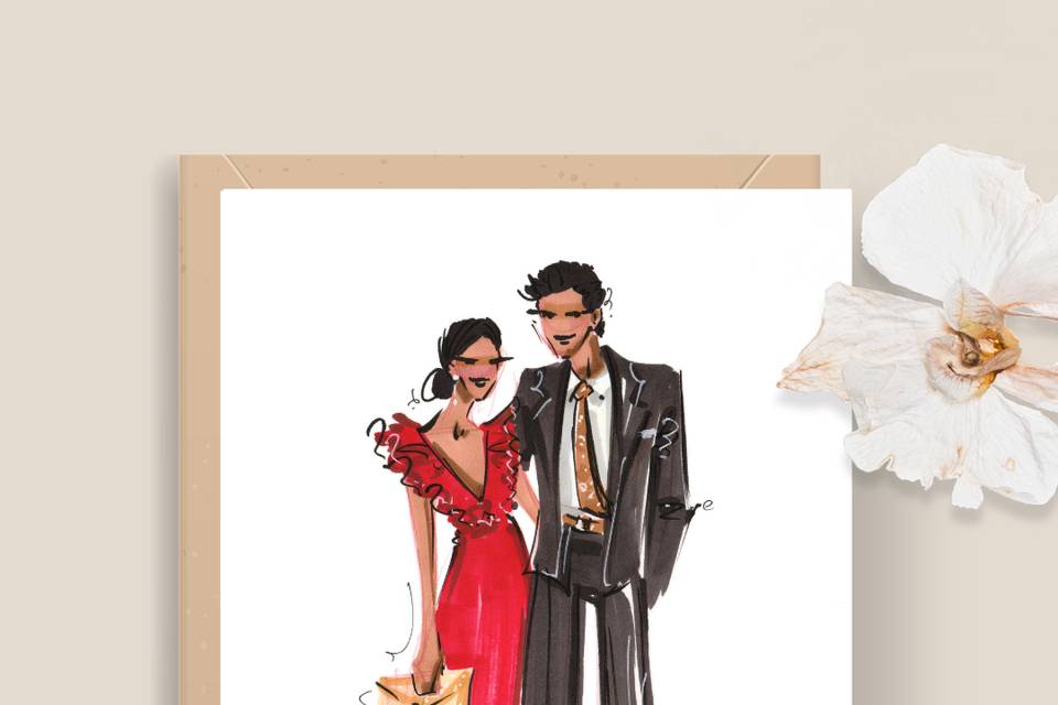 Elegante sketch cuerpo entero