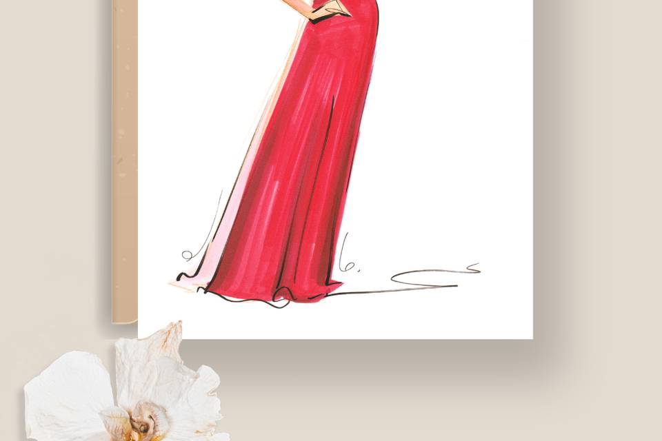 Elegante sketch cuerpo entero