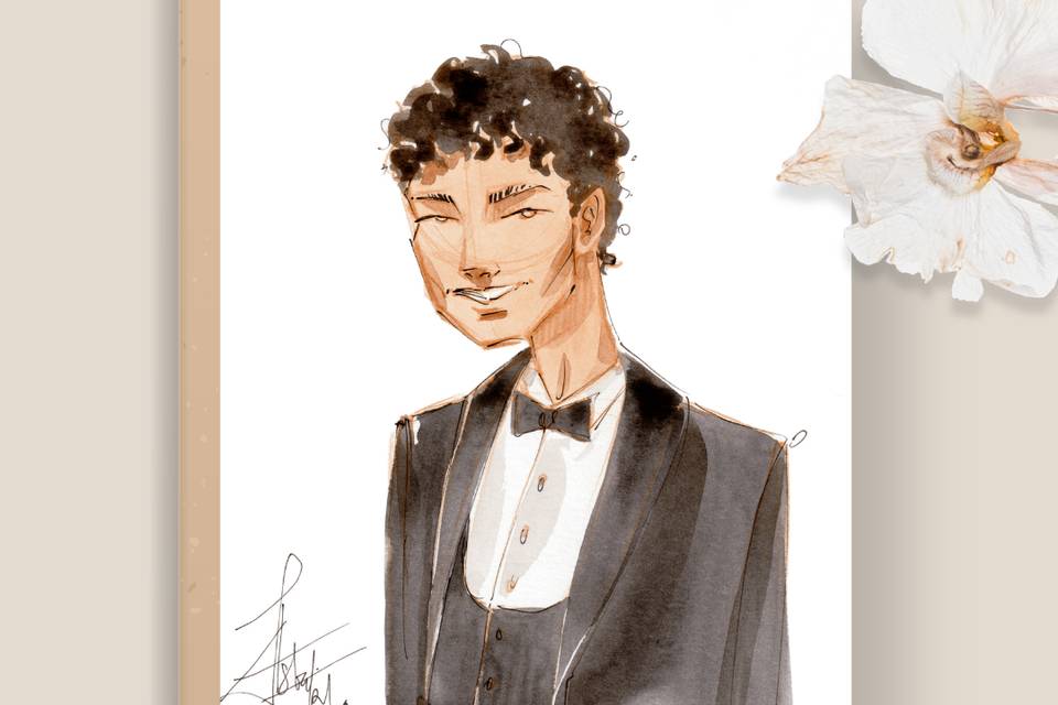 Elegante sketch retrato