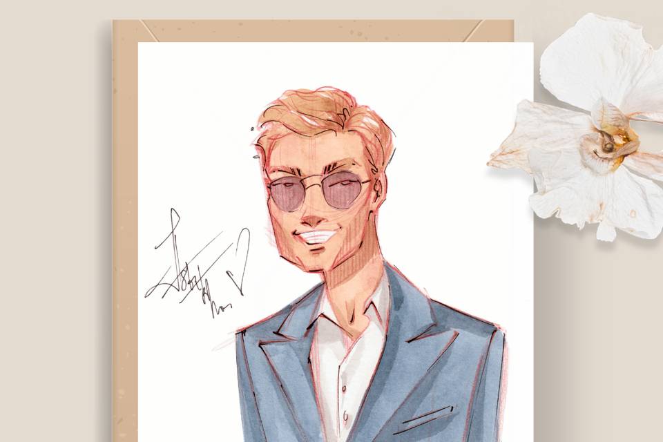 Elegante sketch retrato