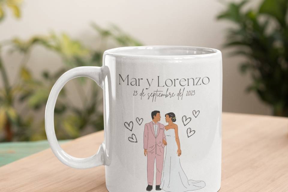 Taza boda personalizada