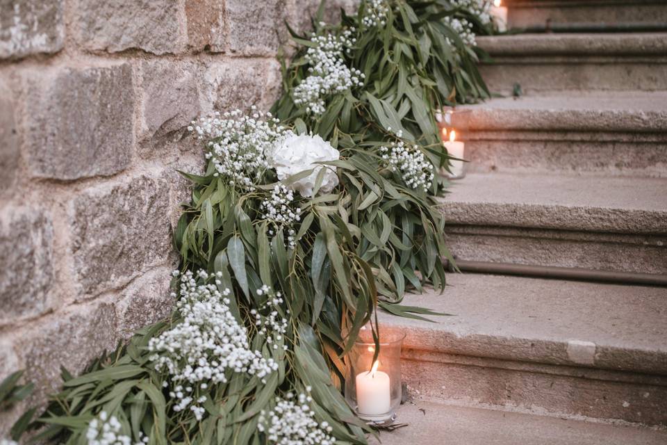 Escaleras con velas