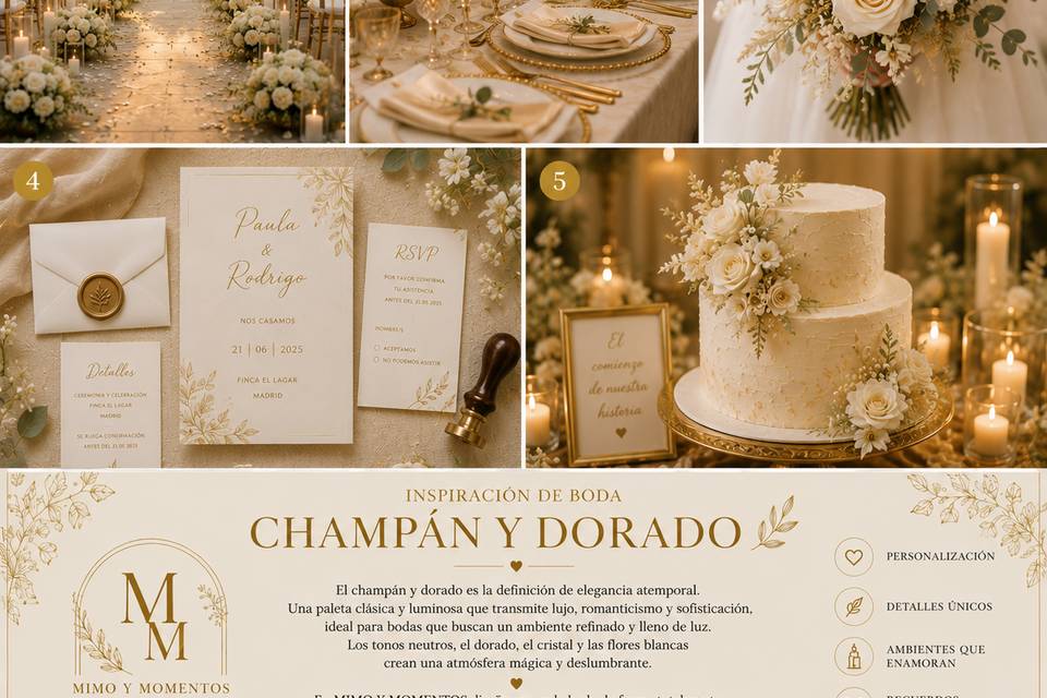 Inspiración boda | dorado