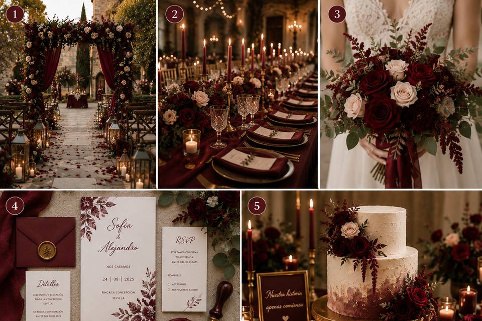 Inspiración boda | burdeos
