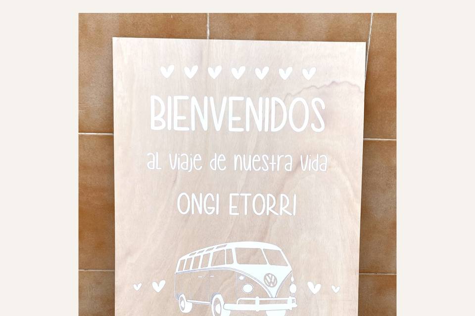 Cartel bienvenida a la boda