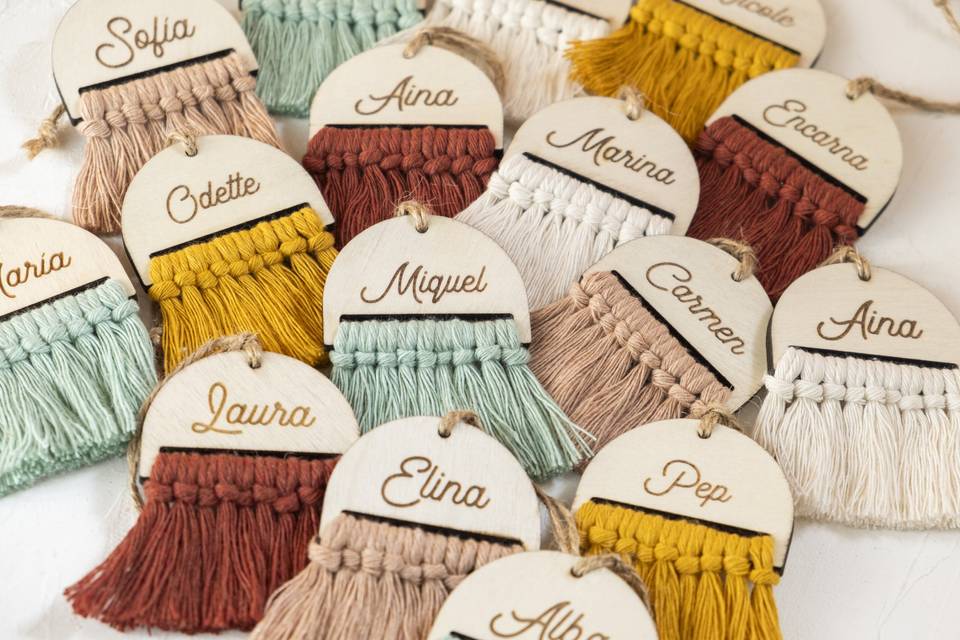 Marca sitios con macramé