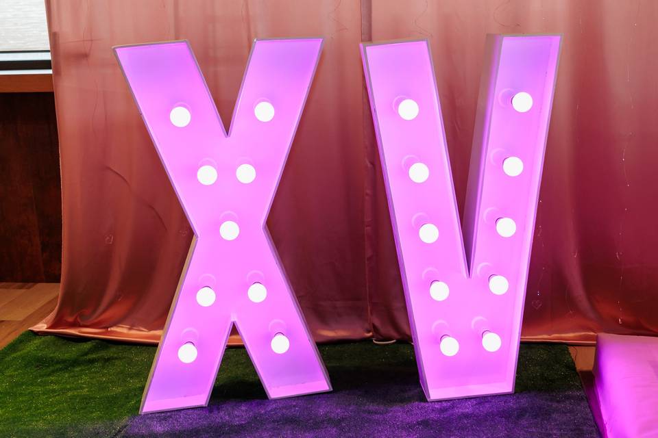 Letras de con iluminación
