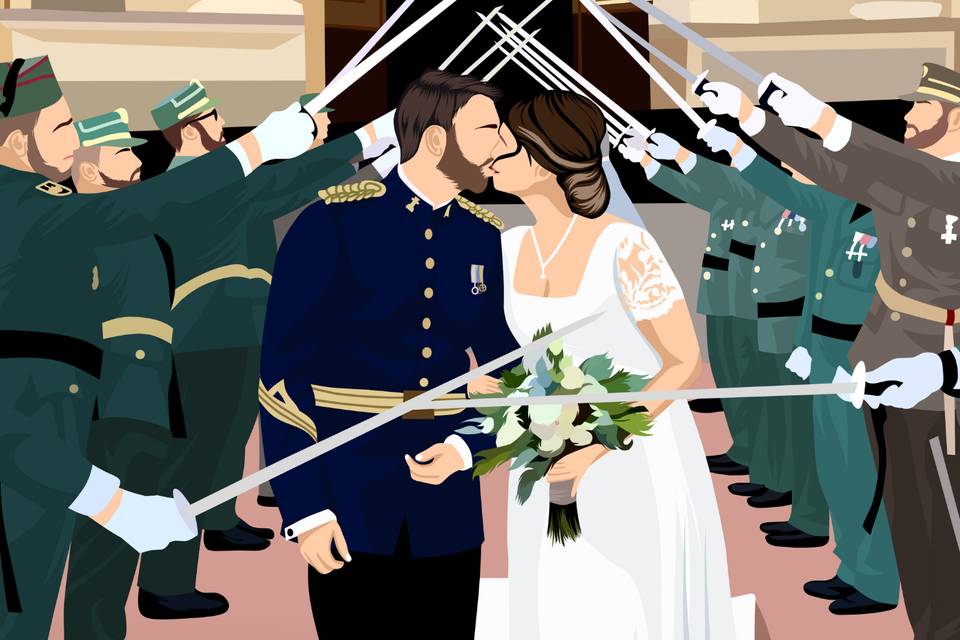 Dibujo de novios